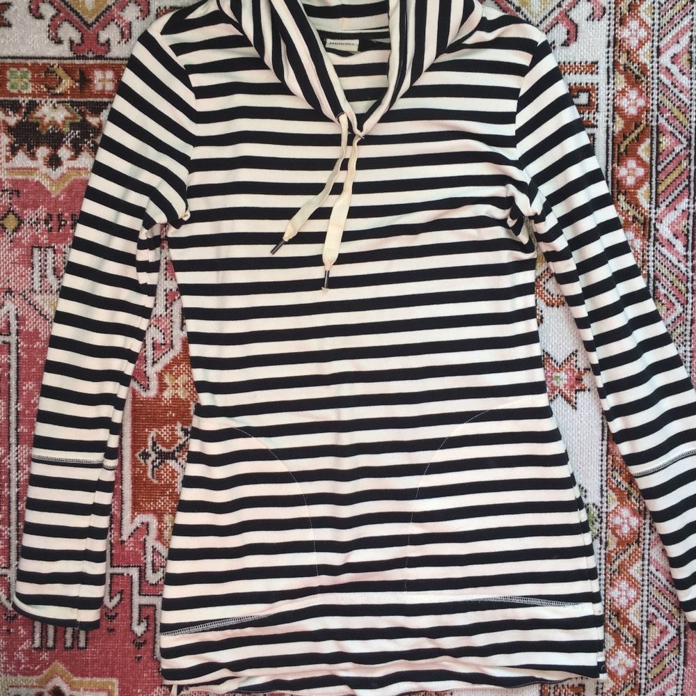 Black/Cream Striped Merona Cowl Neck Tunic
